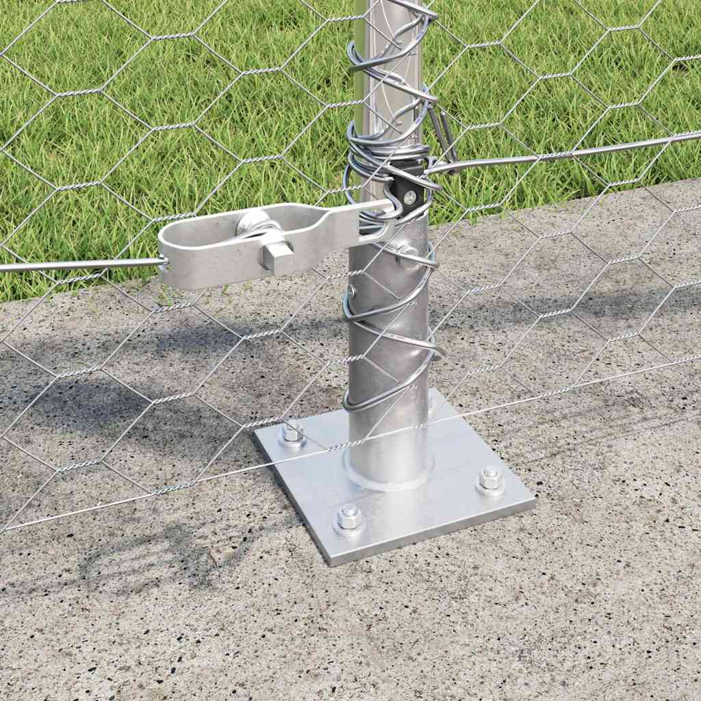 vidaXL Zaunpfosten Silber 25 x 1 m (36 mm Maschen) Stahl