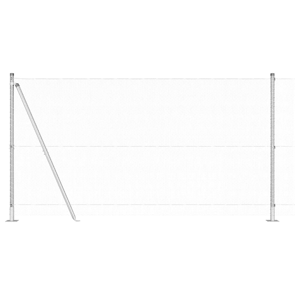 Zaunpfosten Silber 25 x 1,2 m (13 mm Maschen) Stahl