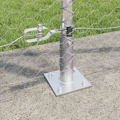 Zaunpfosten Silber 25 x 1,2 m (36 mm Netz) Stahl