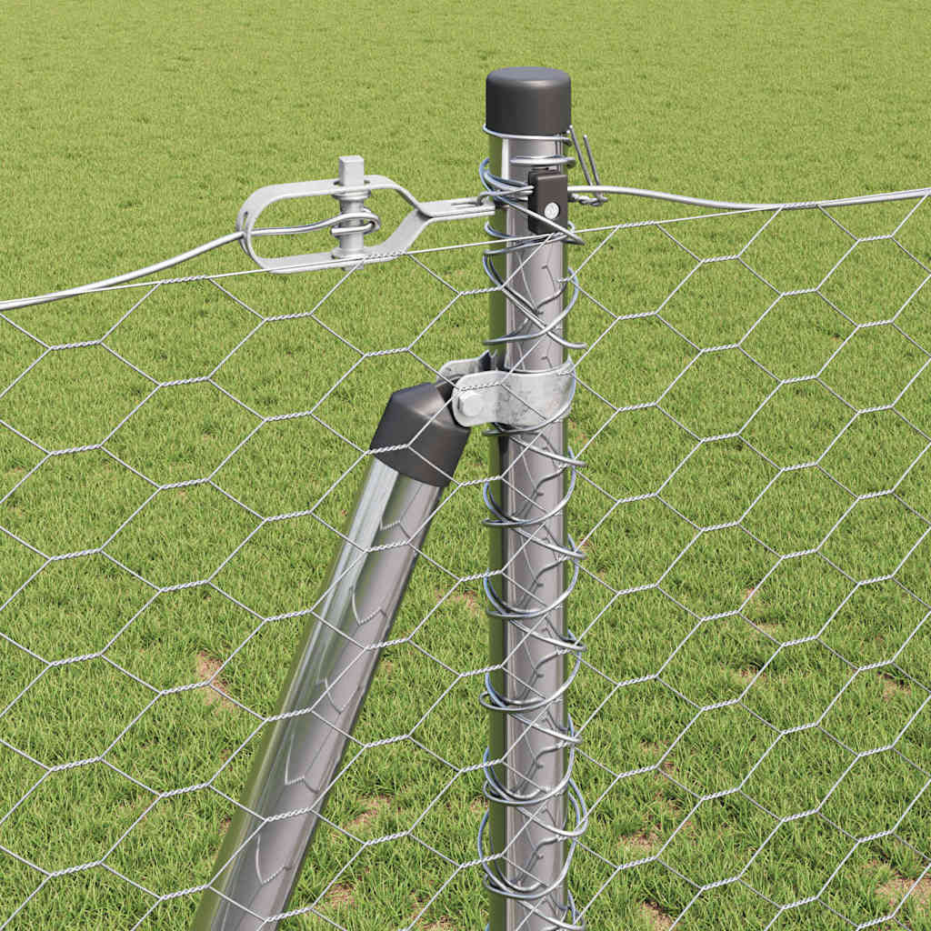 Zaunpfosten Silber 25 x 1,2 m (36 mm Netz) Stahl