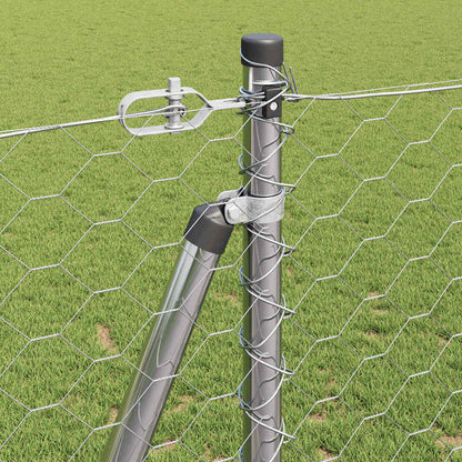 Zaunpfosten Silber 25 x 1,2 m (50 mm Maschen) Stahl