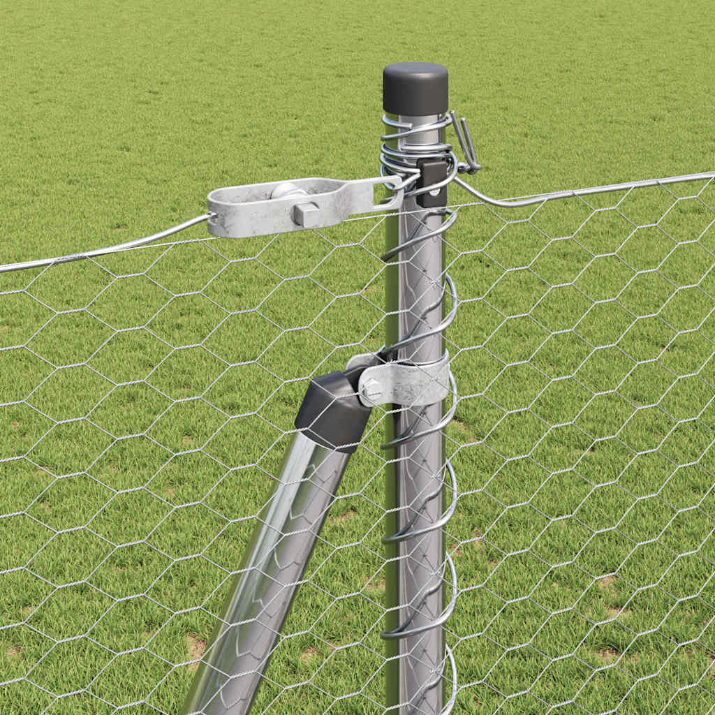 Zaunpfosten Silber 25 x 1,4 m (25 mm Netz) Stahl