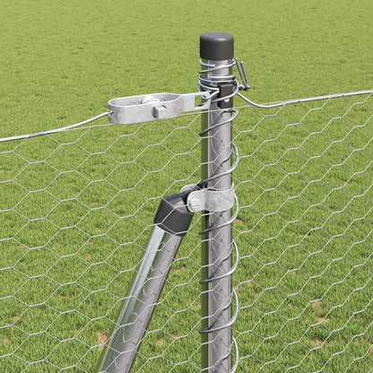 Zaunpfosten Silber 25 x 1,4 m (25 mm Netz) Stahl