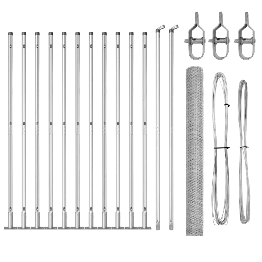 Zaunpfosten Silber 25 x 1,4 m (25 mm Netz) Stahl