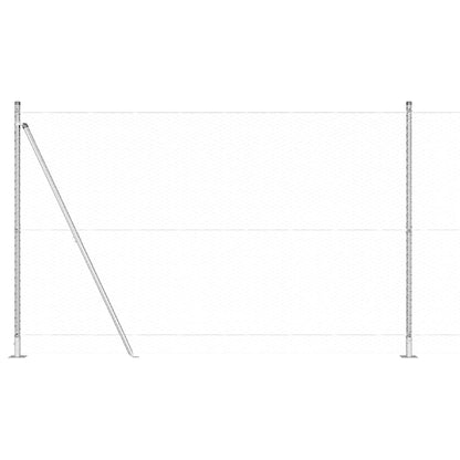 vidaXL Zaunpfosten Silber 25 x 1,5 m (25 mm Gitter) Stahl