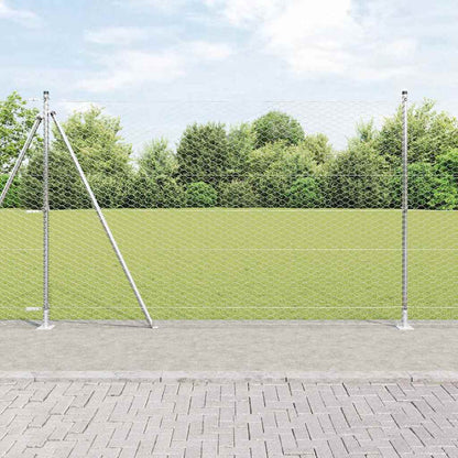 vidaXL Zaunpfosten Silber 25 x 1,5 m (36 mm Maschen) Stahl