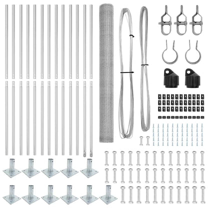 Zaunpfosten Silber 25 x 1,6 m (13 mm Maschenweite) Stahl