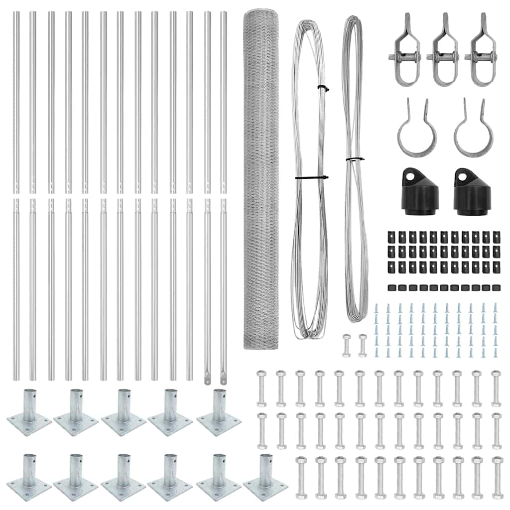 Zaunpfosten Silber 25 x 1,6 m (25 mm Netz) Stahl