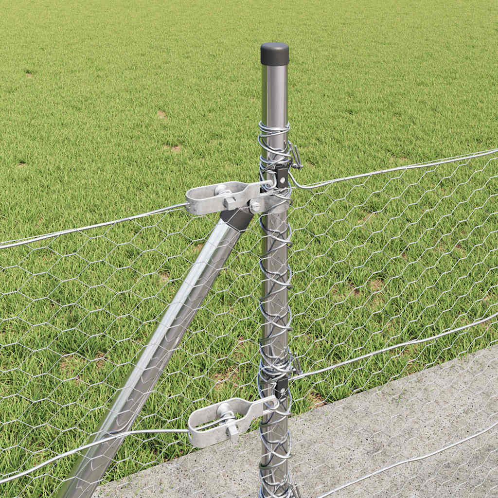vidaXL Zaunpfosten Silber 50 x 0,4 m (25 mm Netz) Stahl