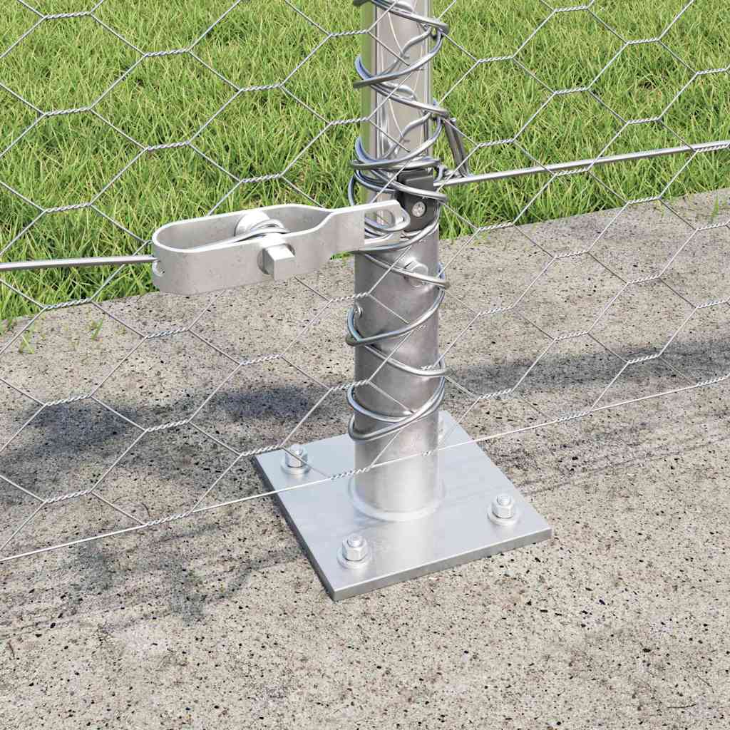 vidaXL Zaunpfosten Silber 50 x 0,4 m (36 mm Maschen) Stahl
