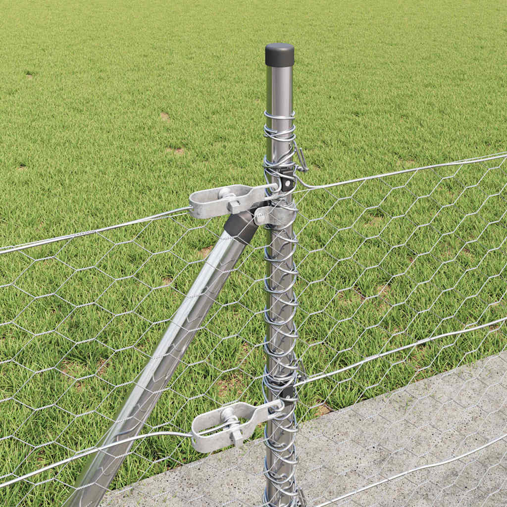 Zaunpfosten Silber 50 x 0,5 m (36 mm Netz) Stahl