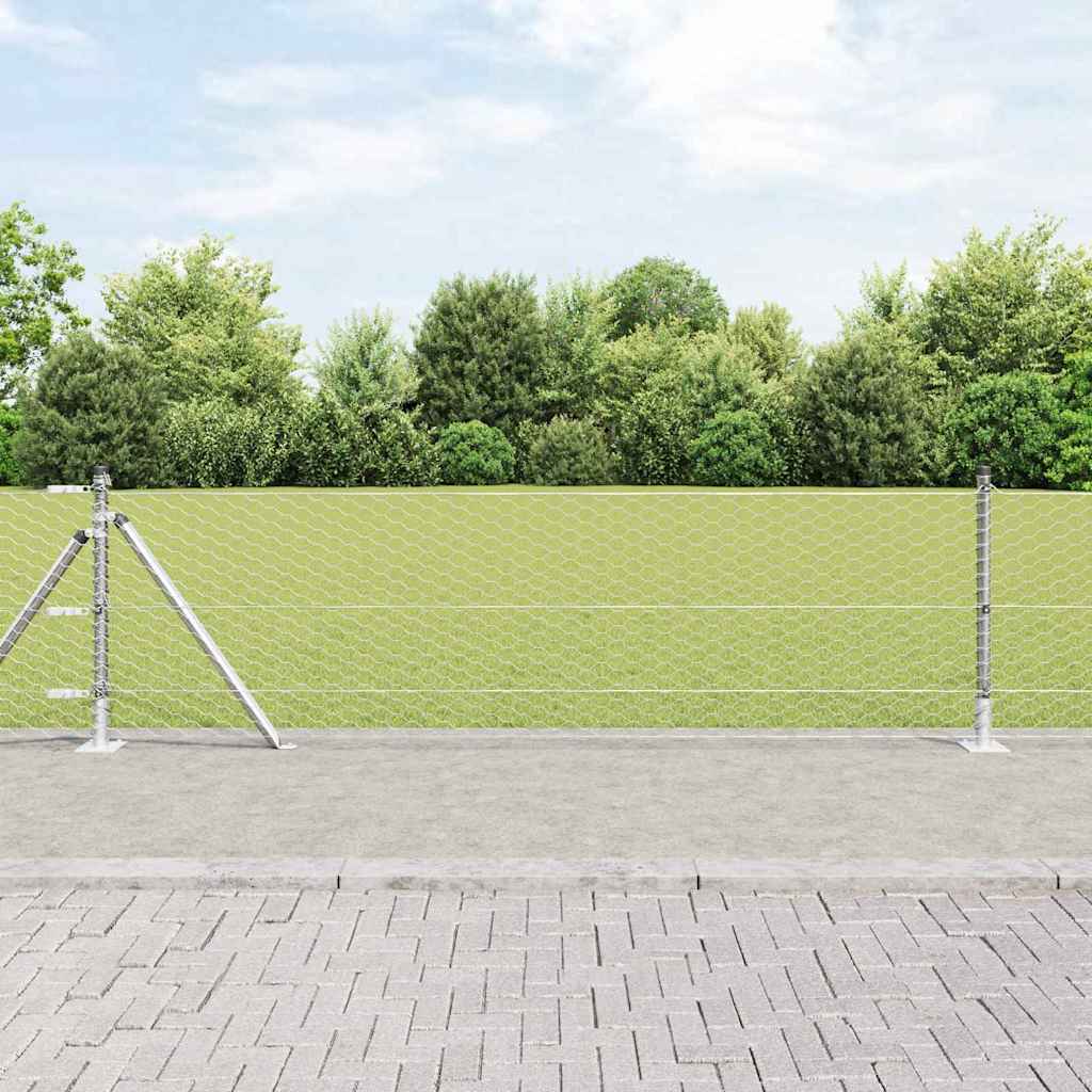 vidaXL Zaunpfosten Silber 50 x 0,6 m (36 mm Mesh) Stahl