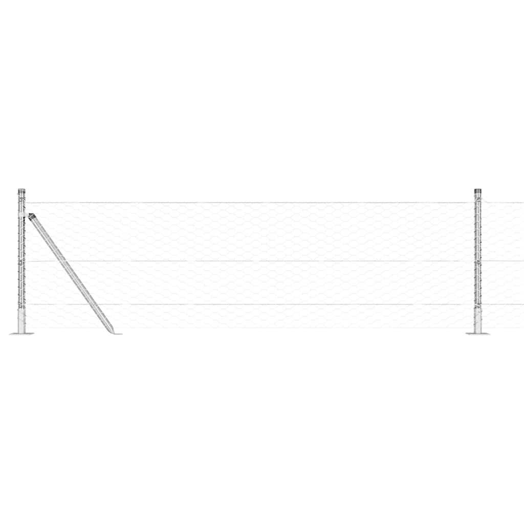 vidaXL Zaunpfosten Silber 50 x 0,6 m (36 mm Mesh) Stahl