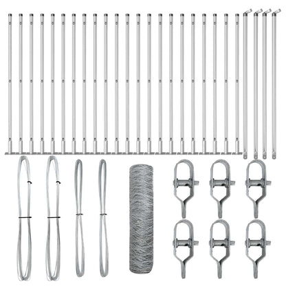 Zaunpfosten Silber 50 x 0,8 m (36 mm Maschen) Stahl