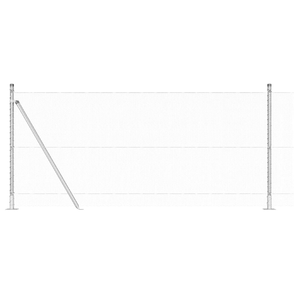 vidaXL Zaunpfosten Silber 50 x 1 m (13 mm Maschendraht) Stahl