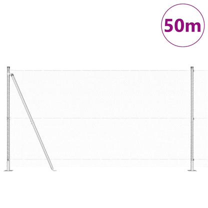 vidaXL Zaunpfosten Silber 50 x 1,2 m (13 mm Gitter) Stahl