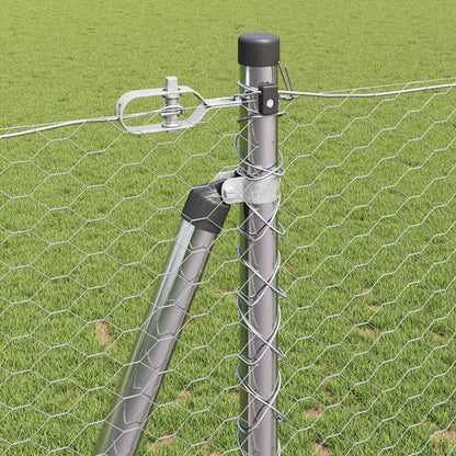 Zaunpfosten Silber 50 x 1,2 m (25 mm Maschen) Stahl