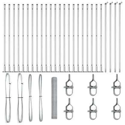 Zaunpfosten Silber 50 x 1,2 m (25 mm Maschen) Stahl