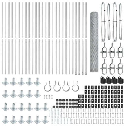 Zaunpfosten Silber 50 x 1,2 m (25 mm Maschen) Stahl