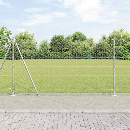vidaXL Zaunpfosten Silber 50 x 1,2 m (36 mm Maschenweite) Stahl