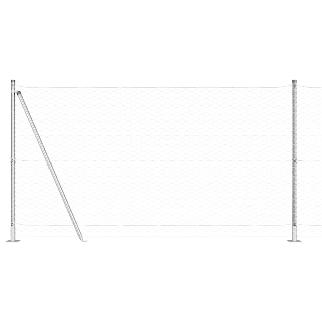 vidaXL Zaunpfosten Silber 50 x 1,2 m (36 mm Maschenweite) Stahl