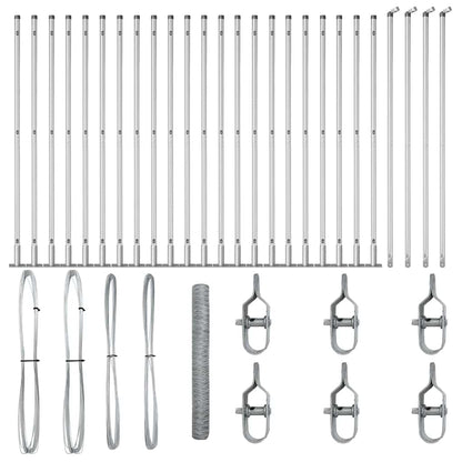 Zaunpfosten Silber 50 x 1,2 m (50 mm Gitter) Stahl