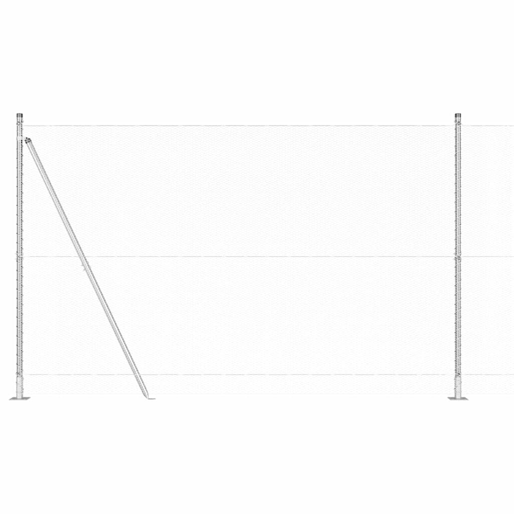 vidaXL Zaunpfosten Silber 50 x 1,4 m (13 mm Maschenweite) Stahl