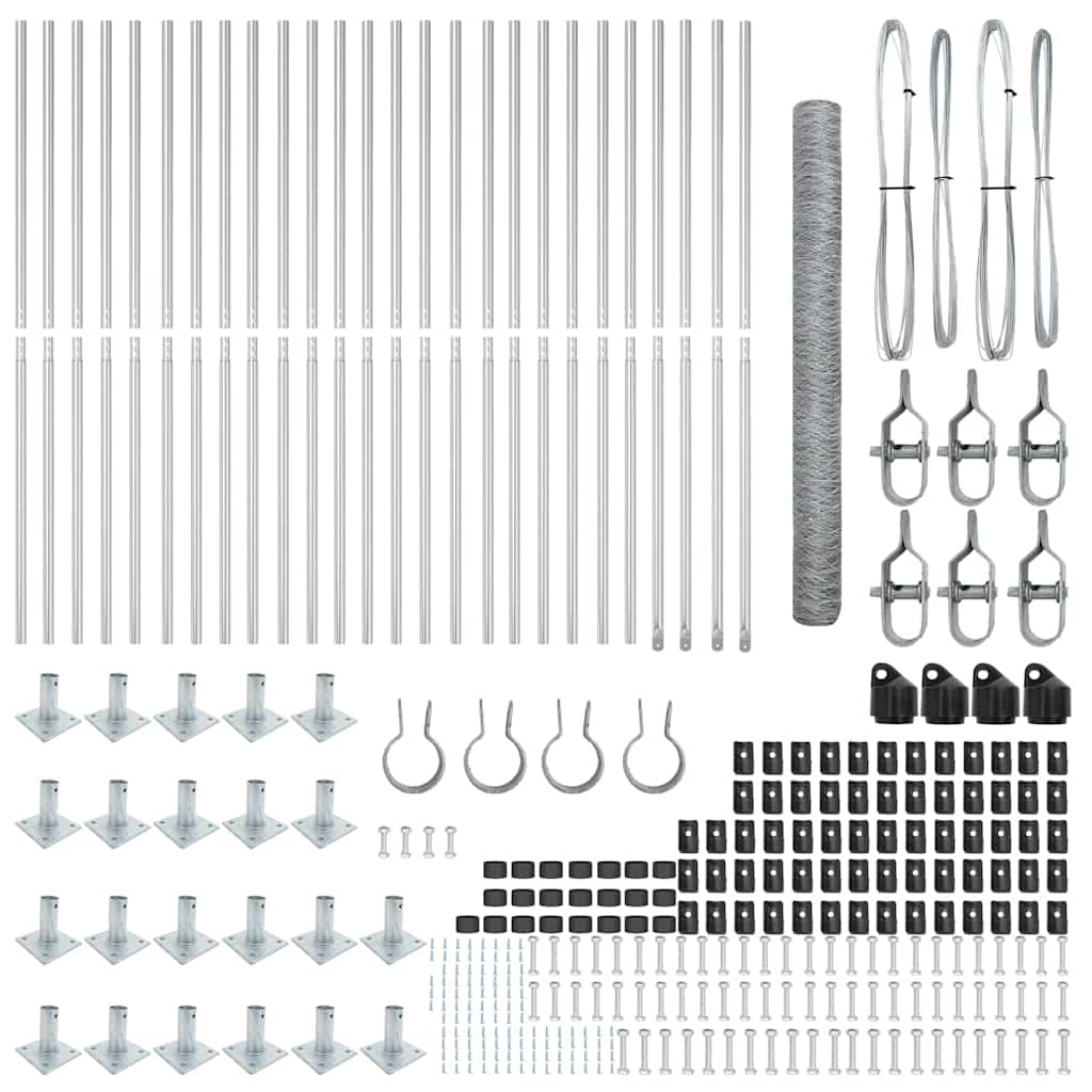 Zaunpfosten Silber 50 x 1,4 m (50 mm Maschenweite) Stahl