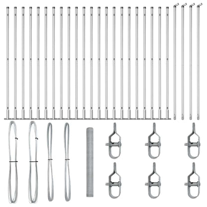 Zaunpfosten Silber 50 x 1,5 m (25 mm Maschenweite) Stahl