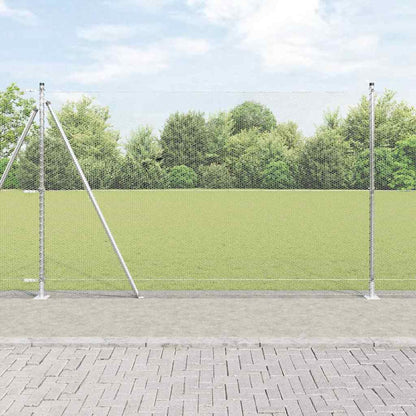 vidaXL Zaunpfosten Silber 50 x 1,6 m (13 mm Maschen) Stahl