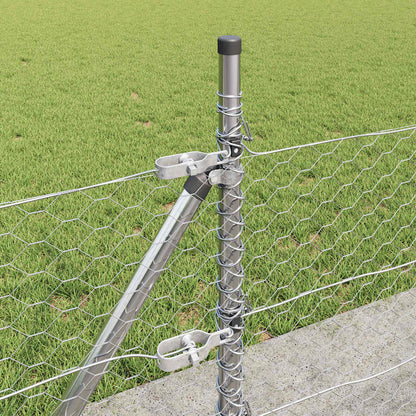 vidaXL Zaunpfosten Silber 100 x 0,4 m (36 mm Maschen) Stahl