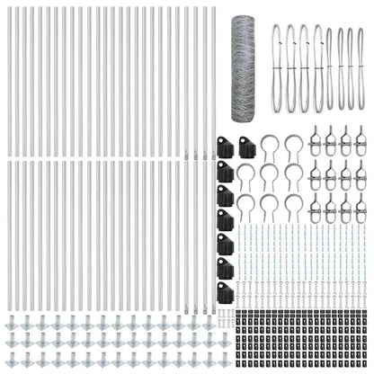vidaXL Zaunpfosten Silber 100 x 0,4 m (36 mm Maschen) Stahl