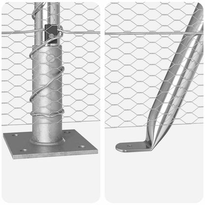 Zaunpfosten Silber 100 x 0,5 m (13 mm Netz) Stahl