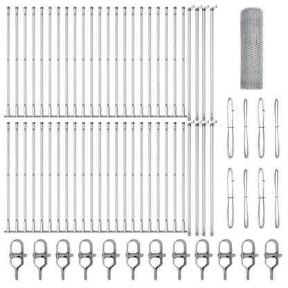 Zaunpfosten Silber 100 x 0,5 m (25 mm Netz) Stahl