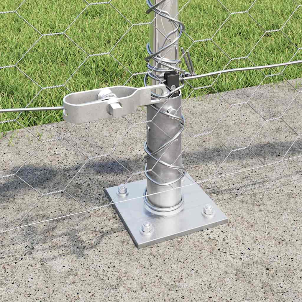 vidaXL Zaunpfosten Silber 100 x 0,6 m (50 mm Masche) Stahl
