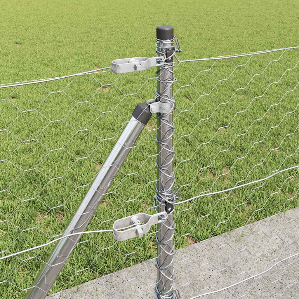 vidaXL Zaunpfosten Silber 100 x 0,6 m (50 mm Masche) Stahl
