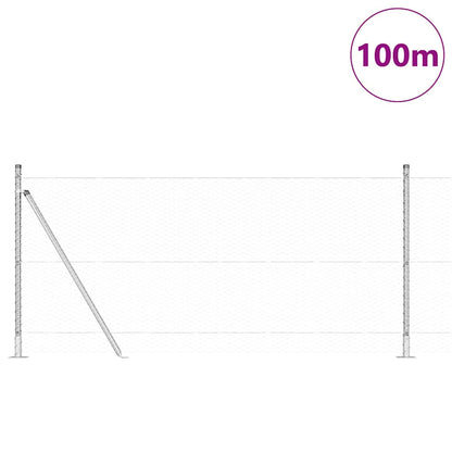 vidaXL Zaunpfosten Silber 100 x 0,8 m (25 mm Gitter) Stahl