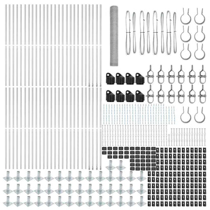 Zaunpfosten Silber 100 x 1,2 m (25 mm Netz) Stahl