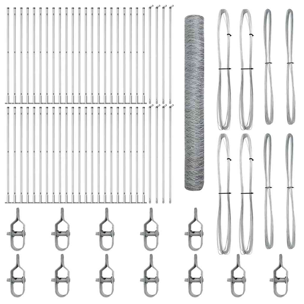 Zaunpfosten Silber 100 x 1,2 m (36 mm Maschen) Stahl