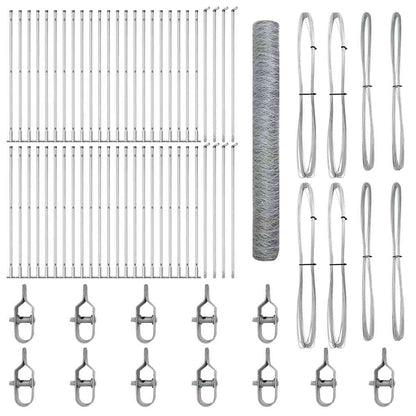 Zaunpfosten Silber 100 x 1,2 m (50 mm Maschenweite) Stahl