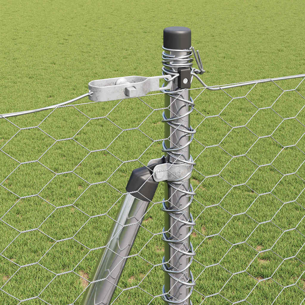 Zaunpfosten Silber 100 x 1,5 m (36 mm Maschenweite) Stahl