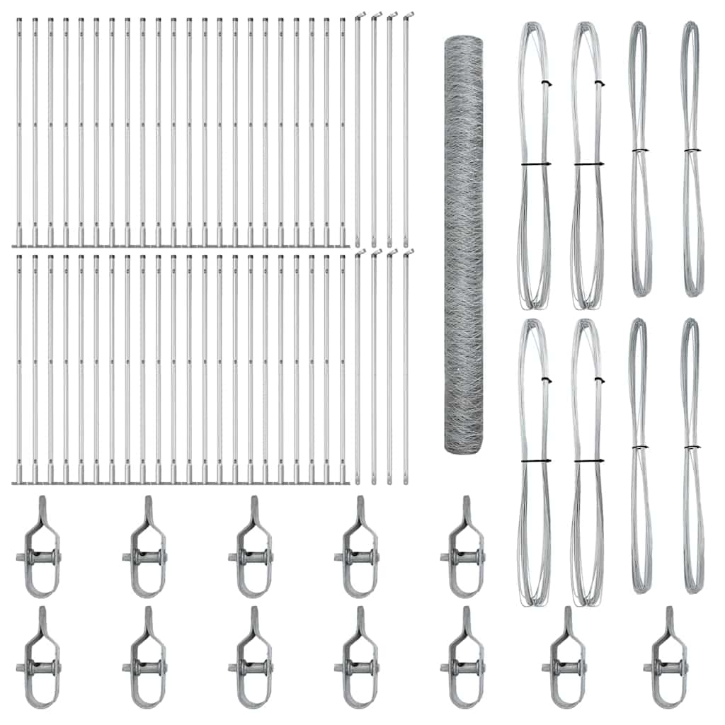 Zaunpfosten Silber 100 x 1,5 m (36 mm Maschenweite) Stahl