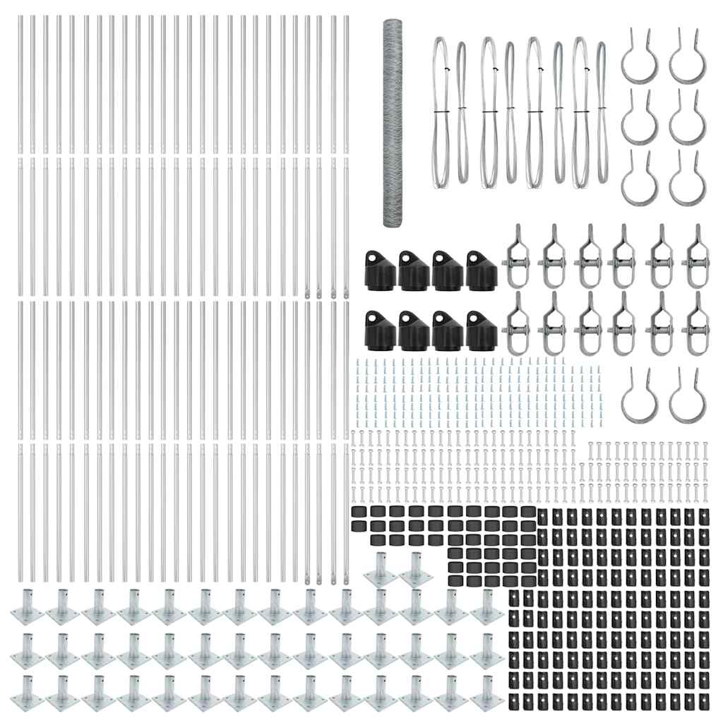 Zaunpfosten Silber 100 x 1,5 m (36 mm Maschenweite) Stahl