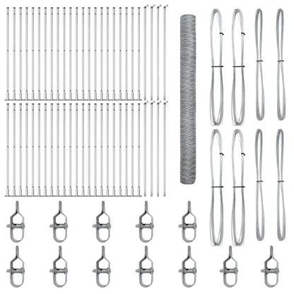 Zaunpfosten Silber 100 x 1,5 m (50 mm Maschenweite) Stahl