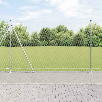 vidaXL Zaunpfosten Silber 100 x 1,6 m (25 mm Maschennetz) Stahl