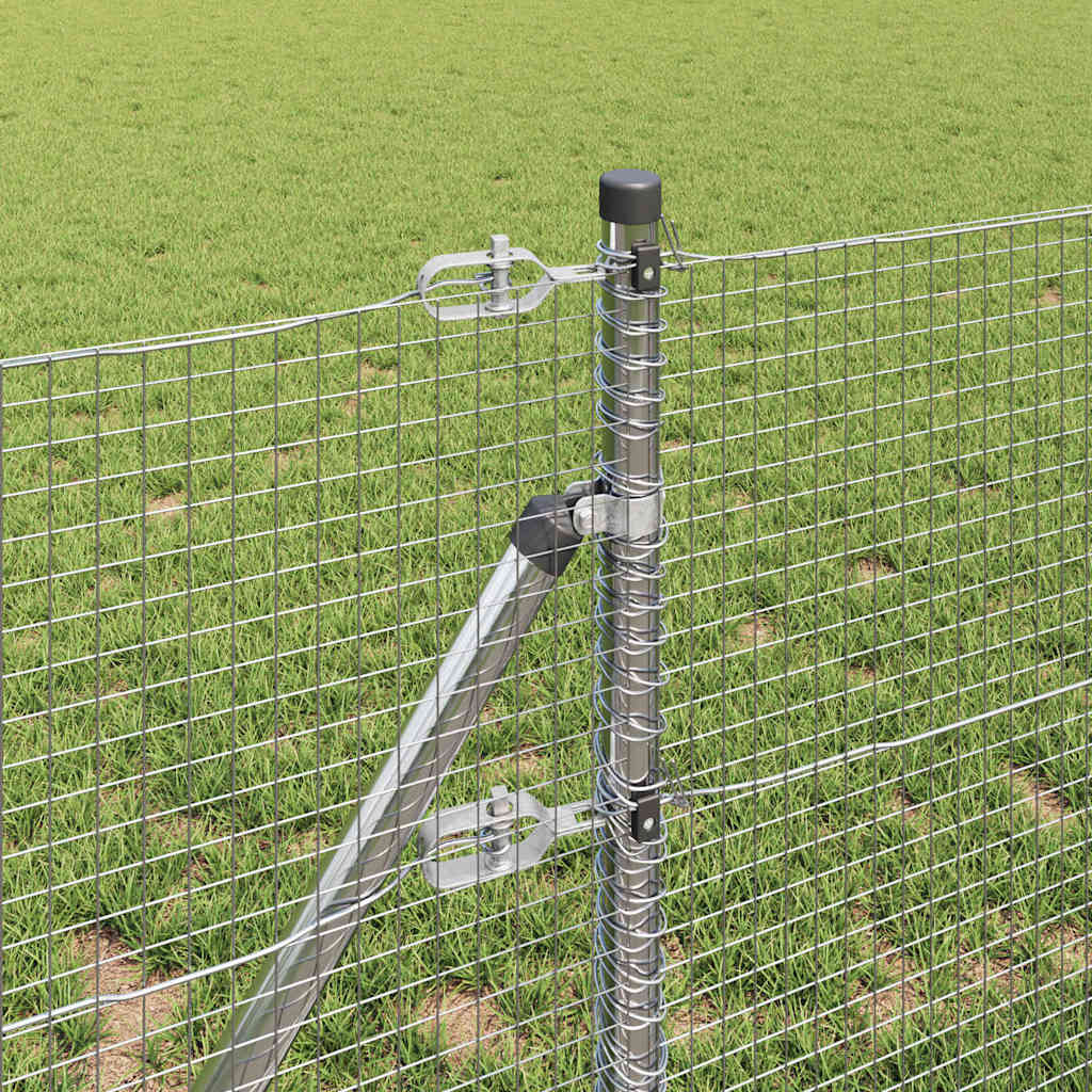 Zaunpfosten Silber 10 x 0,4 m (19 x 19 mm Netz) Stahl