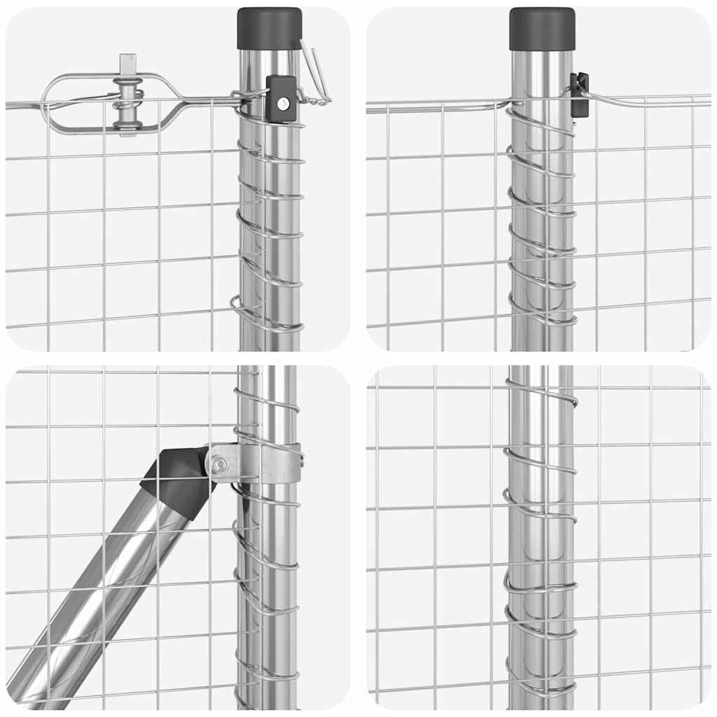vidaXL Zaunpfosten Silber 10 x 0,4 m (25 x 25 mm Maschendraht) Stahl