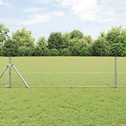 vidaXL Zaunpfosten Silber 10 x 0,4 m (25 x 25 mm Maschendraht) Stahl