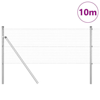 vidaXL Zaunpfosten Silber 10 x 0,4 m (25 x 25 mm Maschendraht) Stahl