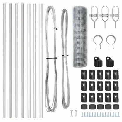 Zaunpfosten Silber 10 x 0,5 m (25 x 25 mm Netz) Stahl